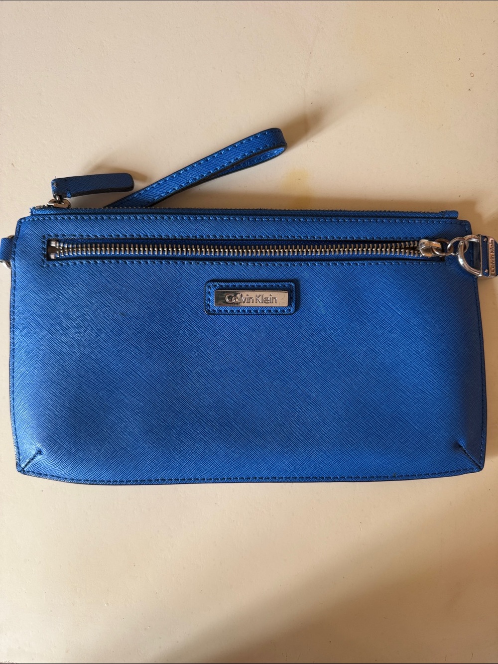 Calvin Klein Electric Blue Wristlet Clutch
